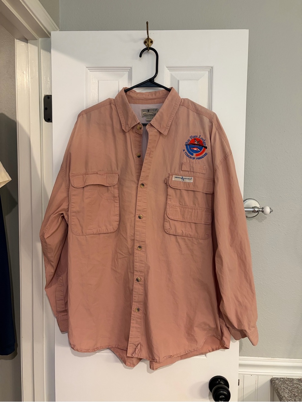 Hook & Tackle Technical Fishing Shirt Men’s XL Orange Cotton